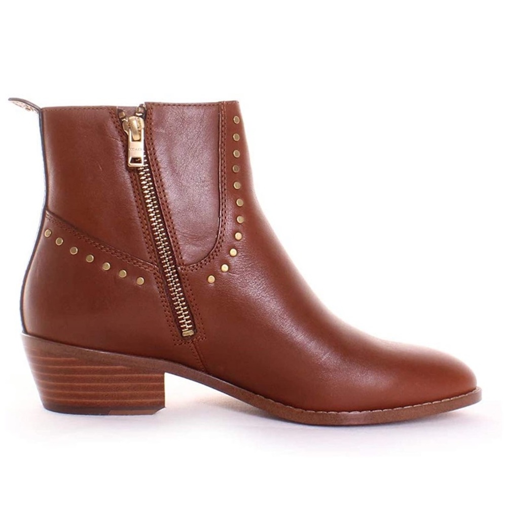 COACH Womens Eva Stacked-Heel Booties Sz 8.5